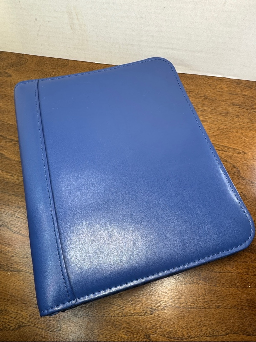 Franklin Covey Blue Faux Leather Zip Classic Planner Binder Case w/ 1.75" Rings